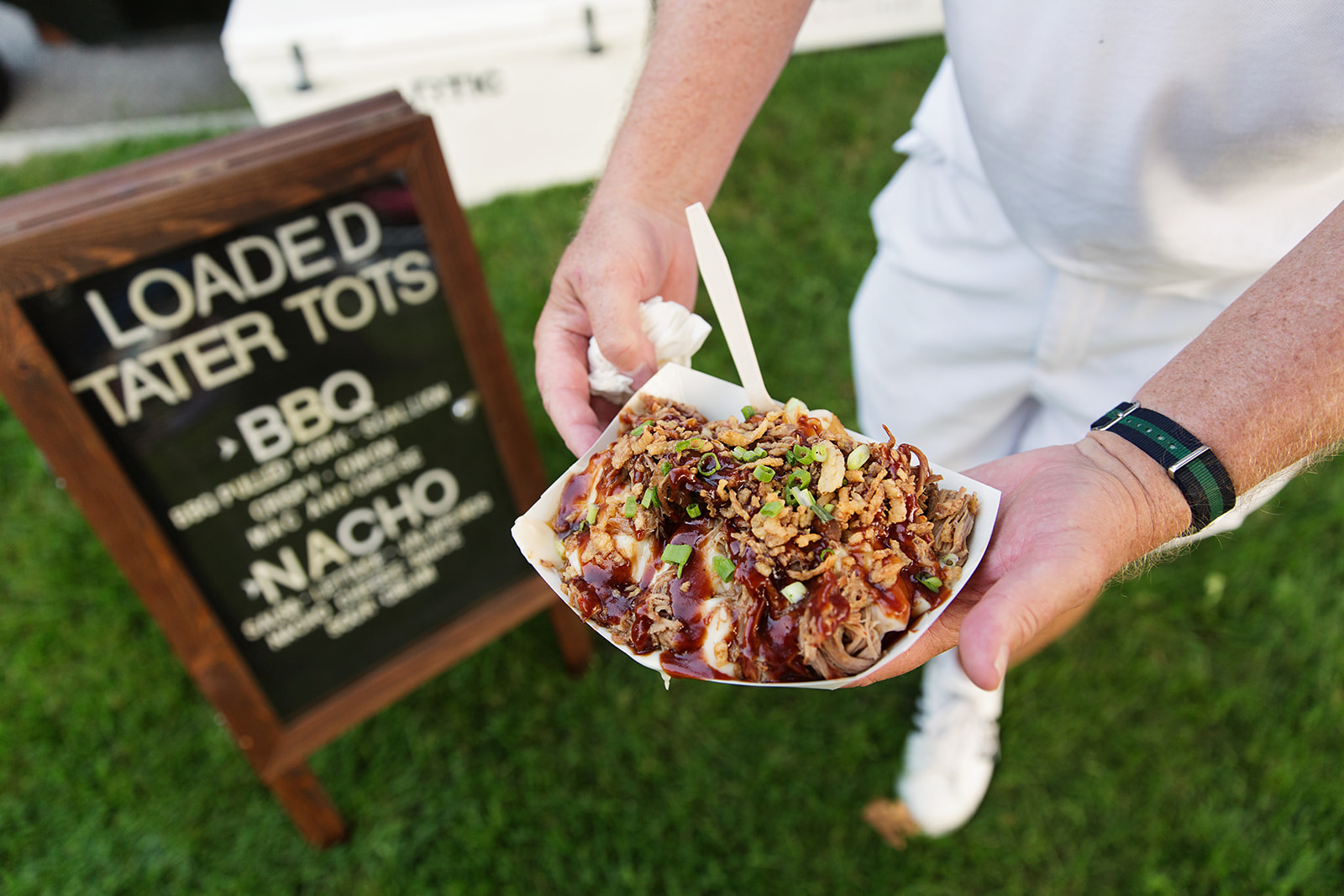 Loaded tater tots from Barre’s Food Truck Thursday, photo by Shannon Alexander Photography