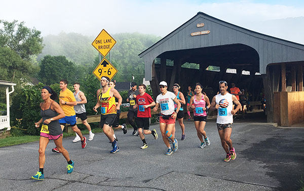 Runners at the Mad Marathon in the Mad River Valley, photo by Chris Keating