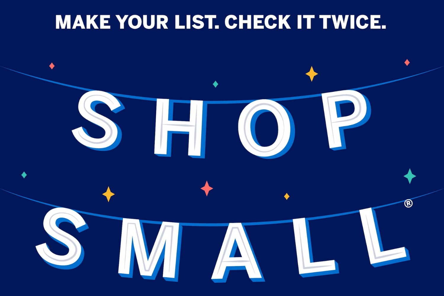 Graphic saying "Shop Small" for Small Business Saturday